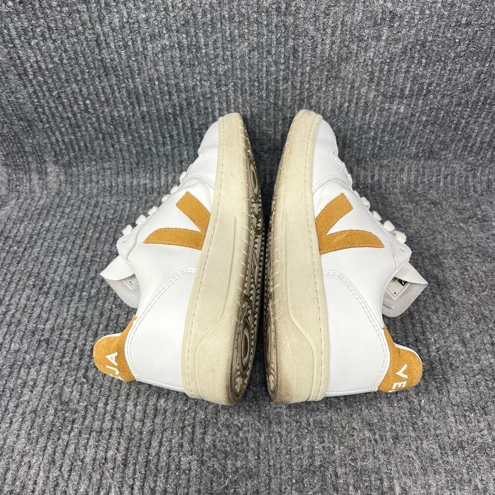Veja V-10 Extra White Camel Brown Leather Sneakers Low Top Women’s 7 US - Picture 5 of 8